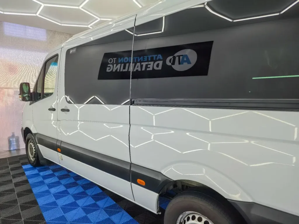 Finished Sprinter van in the detailing studio